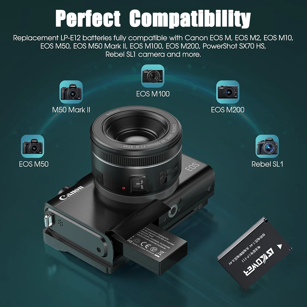 New LP-E12 Camera Battery for  - đánh giá và giá Canon Camera Eos M50 Mark Ii